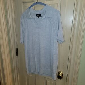 Mens Sz M Club Monaco Gray Knit Polo Shirt Classic